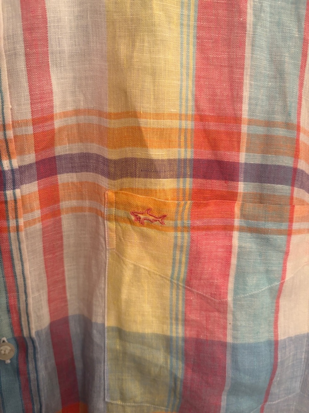 Paul & Shark Pure Linen Plaid Button Up Shirt - Picture 4 of 5